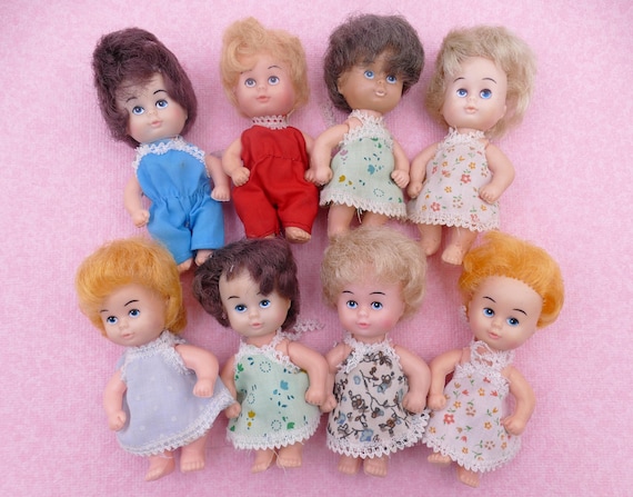 3 ANCIENNES POUPEES POUPONS MINIATURE EN PLASTIQUE MATTEL INDONESIA et