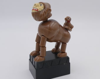Vintage 1980's Collapsible Mama Gorilla with Baby Push Toy