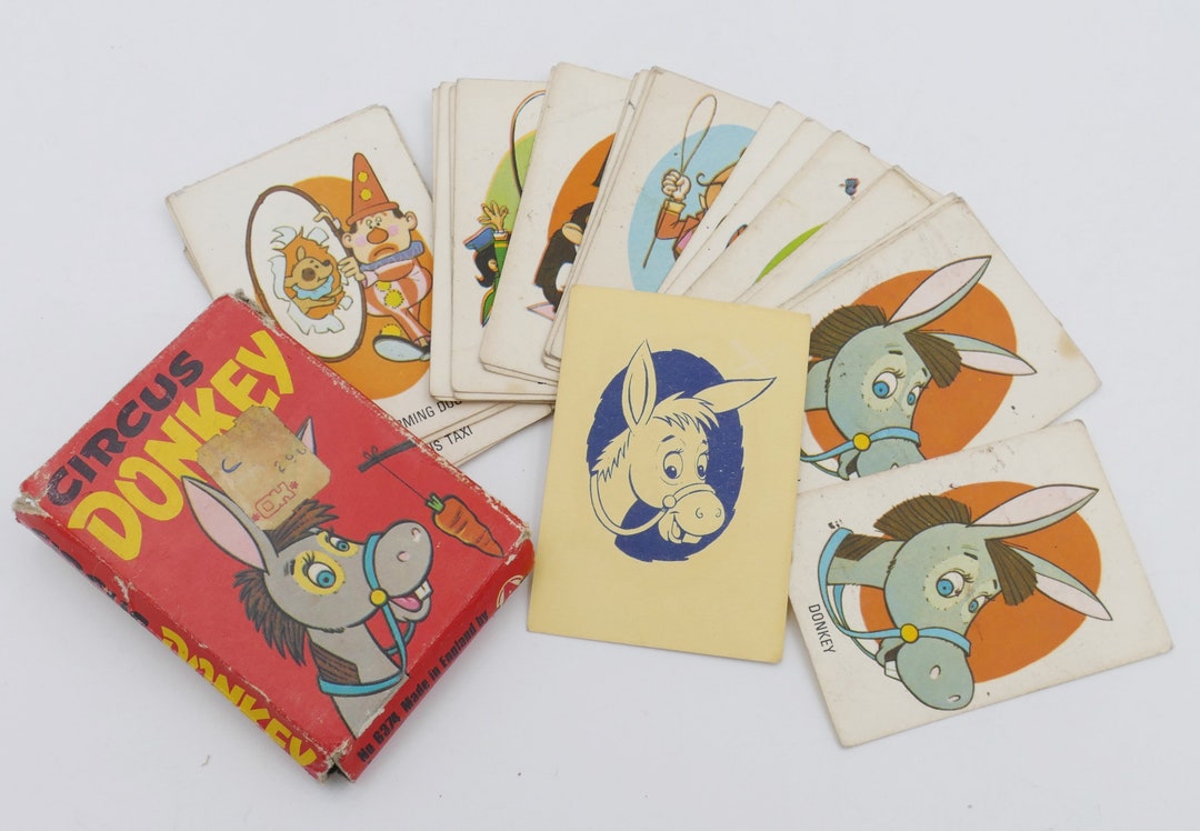 1960's Circus Donkey Card Game Complete Original Box Arrow Games Etsy
