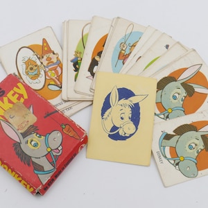 Juego de cartas de burro de circo de los años 60, caja original completa Arrow Games