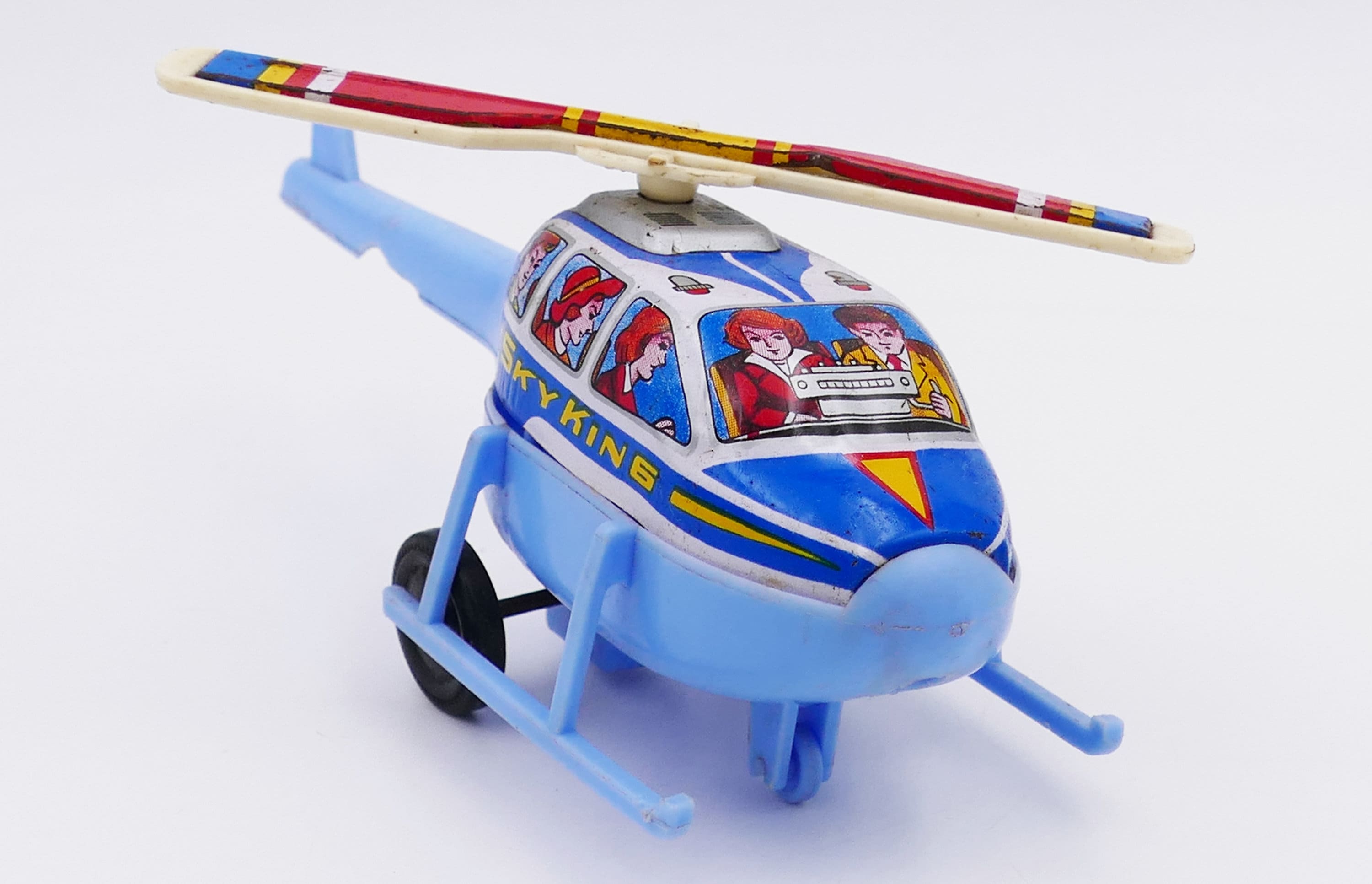 Tin Litho 1960's Sky King Toy Helicopter Japan Etsy