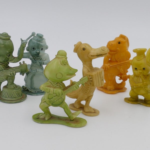 1978 Plastic IDL Comical Animal Jazz Band Musician Figurines Hong Kong - Pick and Choose option!