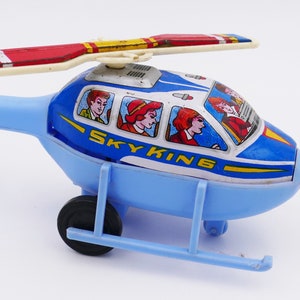 Tin Litho 1960&#39;s Sky King Toy Helicopter Japan