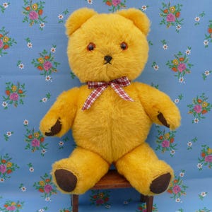 Vintage 1970&#39;s Jointed Plush Teddy Bear Soft Toy