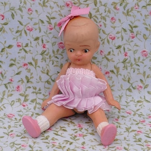 1940&#39;s Miniature Bisque Doll Jointed Arms Legs Japan