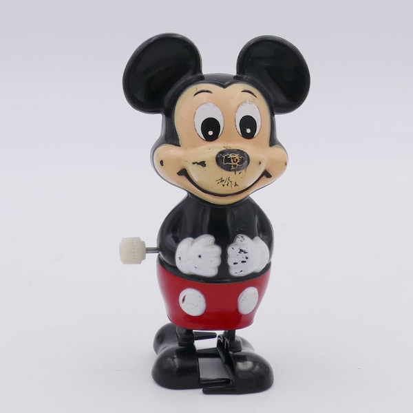 Vintage Tomy 1980's Wind-up Mickey Mouse Figurine Novelty Toy