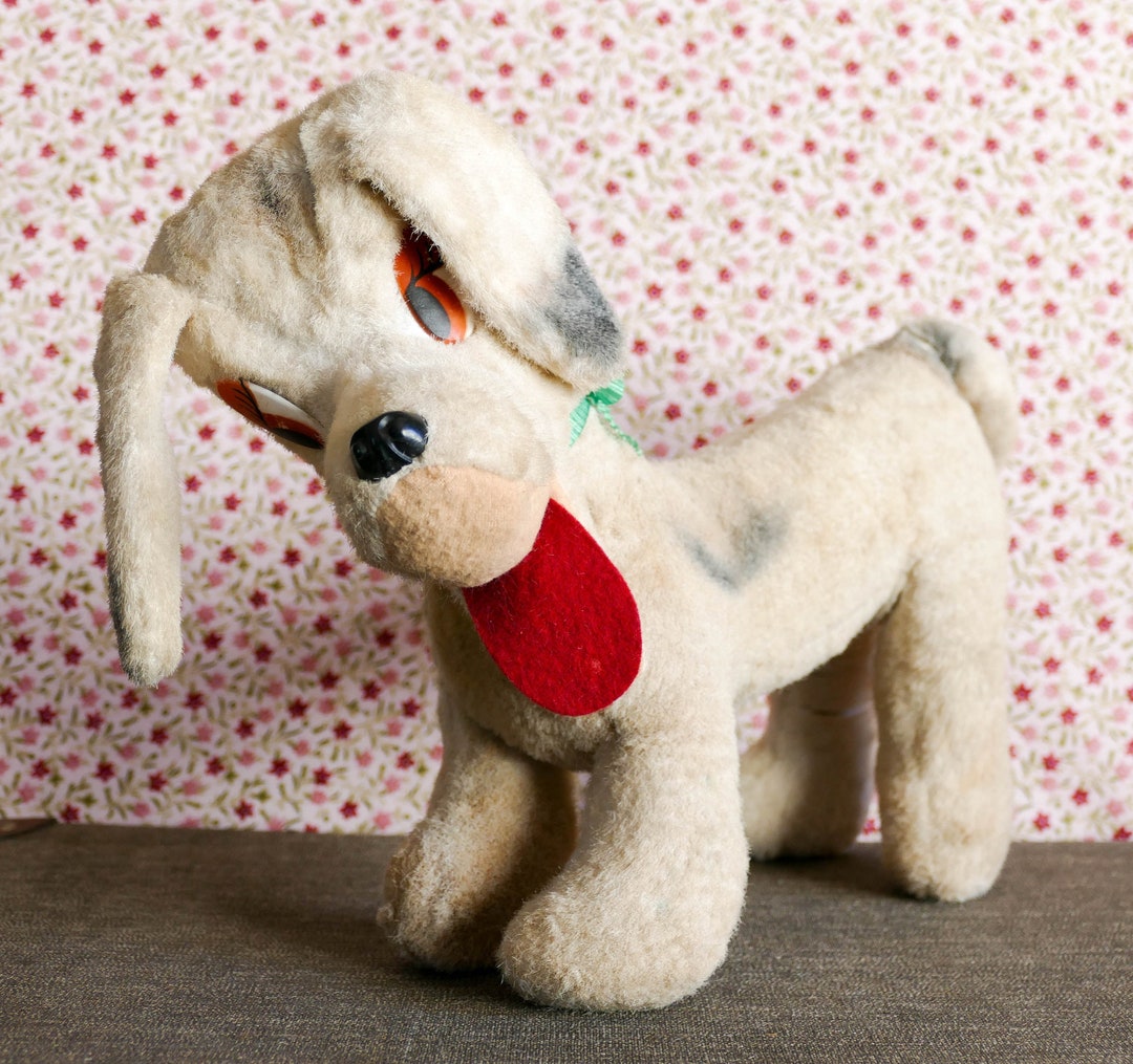 1960's Vintage Plush Mohair Dog Wind up Music Box Soft Toy Etsy