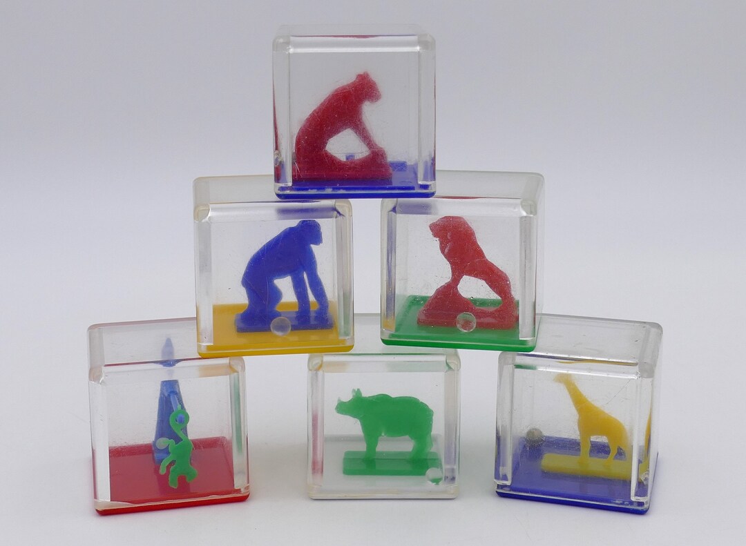 Vintage Baby Toy Stacking Blocks Rattle Blocks Animal Blocks - Etsy