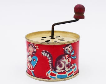 Tin Litho 1950's Noise Maker Music Box West Germany