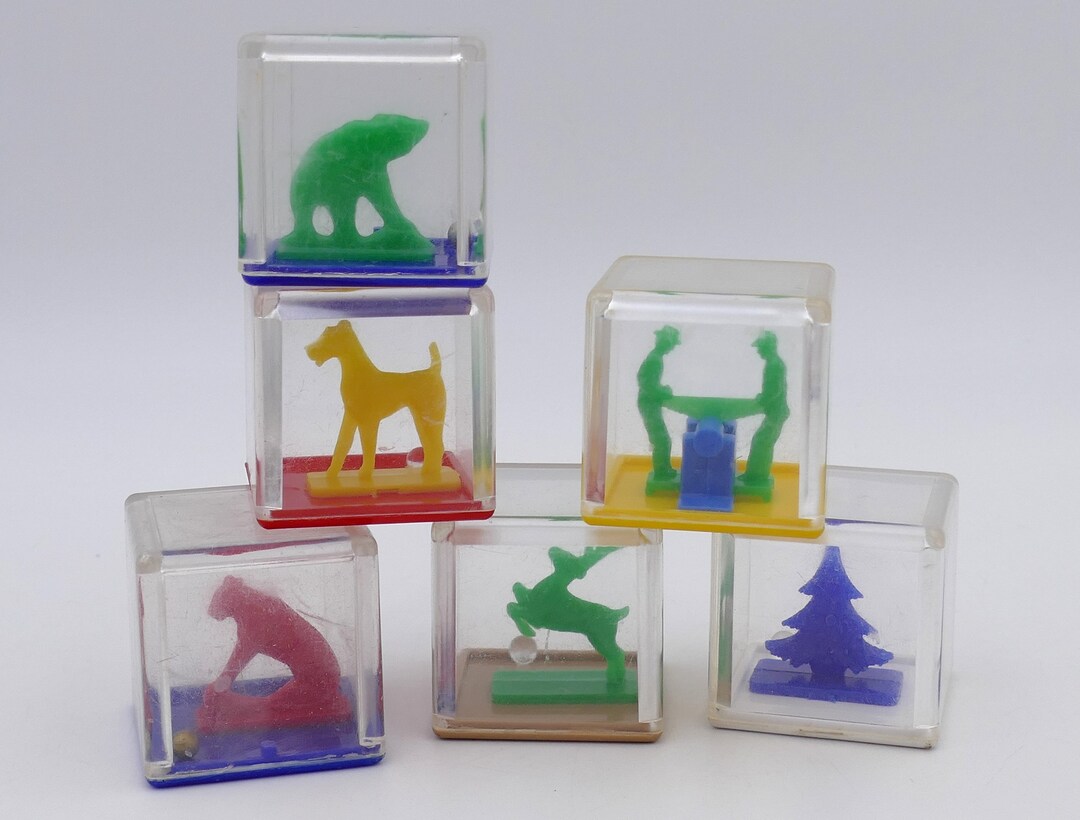 Vintage Baby Toy Stacking Blocks Rattle Blocks Animal Blocks - Etsy