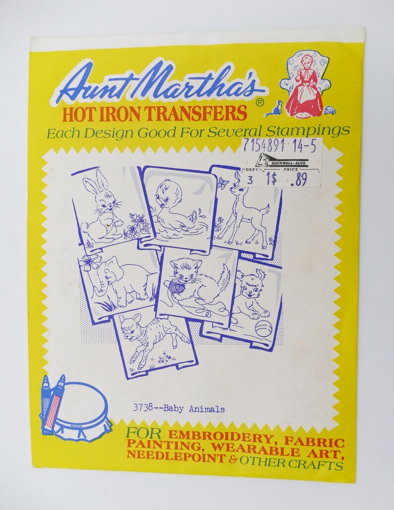 1950's Aunt Martha's Hot Iron Transfers Embroidery Fabric Painting ...