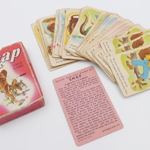 1950's Vintage Snap Playing Card Game Complete Original Box Whitman
