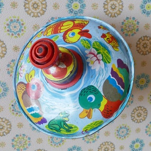 Tin Litho 1970&#39;s Spinning Top Toy