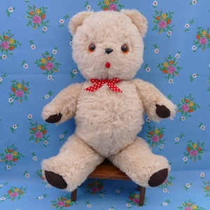 Vintage 1970&#39;s Jointed Plush Teddy Bear Soft Toy