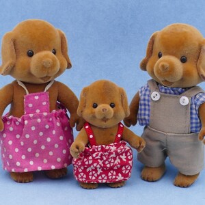 1980&#39;s Forest Families DOG Family Dad Mom Girl MC Toy Vintage