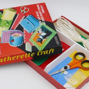 Vintage Leatherette Craft Activity Set in Original Box by Spear&#39;s Games