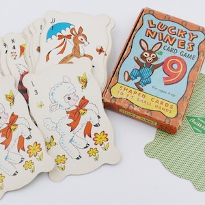 Caixa original do jogo de cartas Lucky Nines dos anos 1960