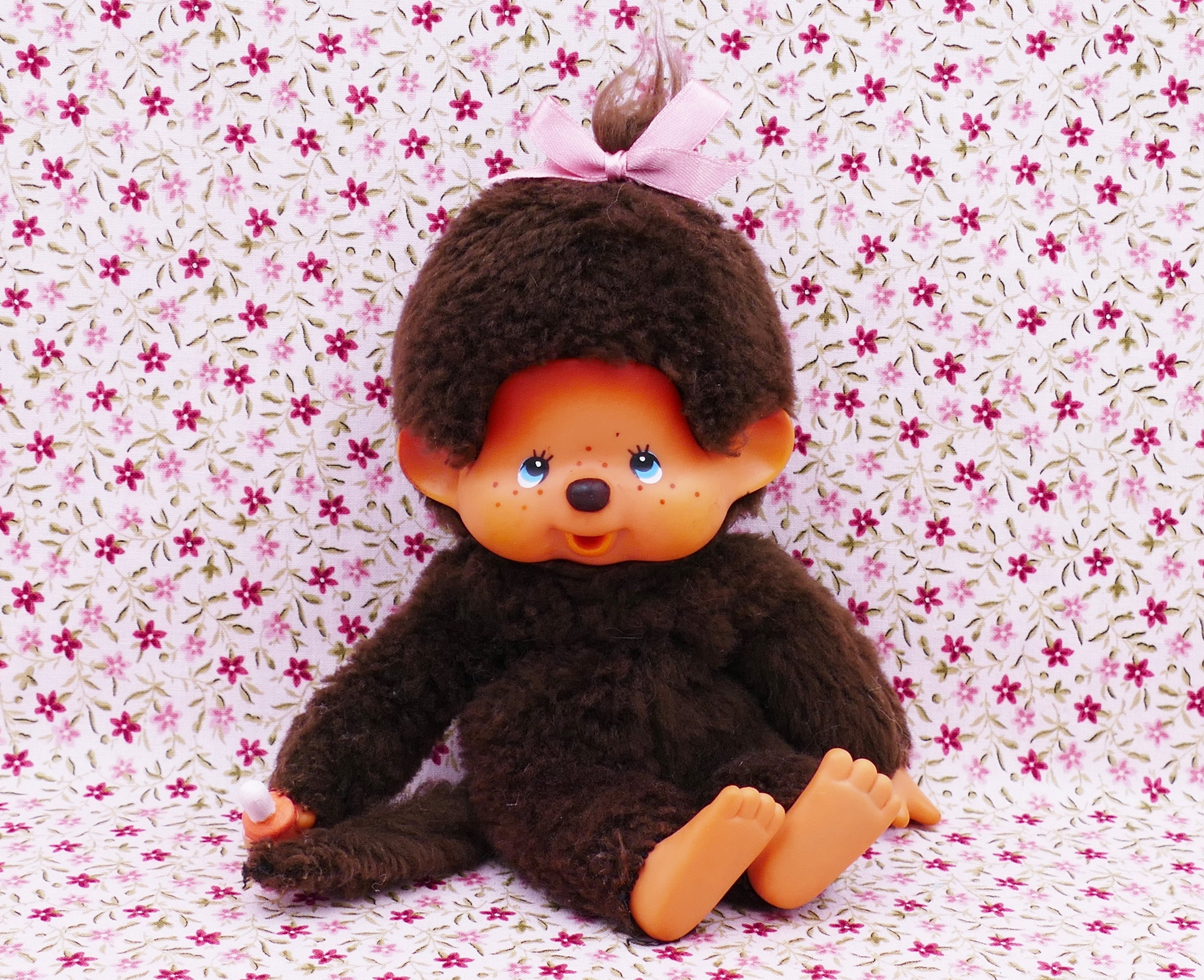 70's ワンピース hooked minoi curios lochie Monchhichi Blue-eyed 1970's Vintage Thumb Sucking Doll Soft