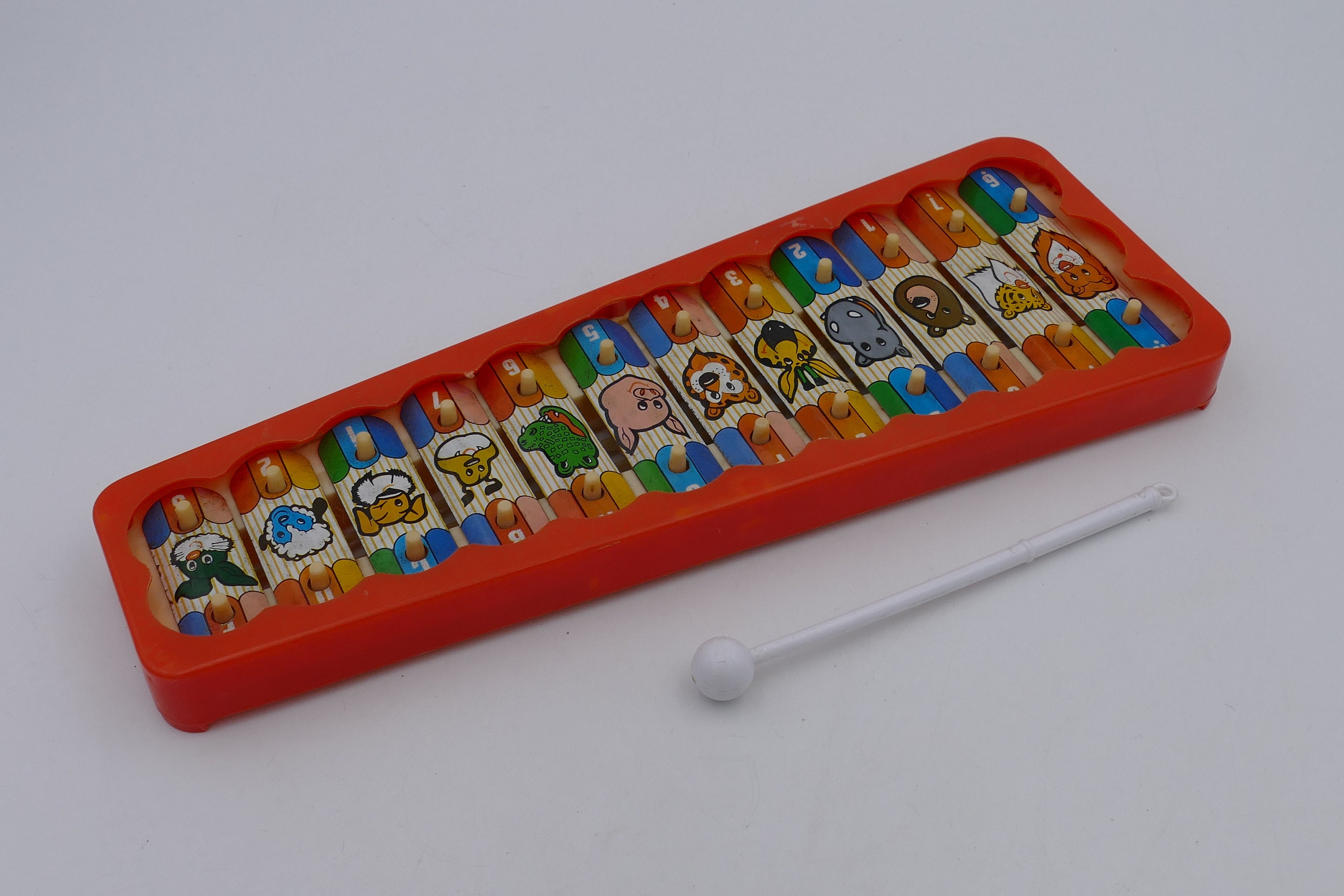 プイリセット フラ楽器 Vintage 1960's Tin Litho Animal Xylophone Marimba
