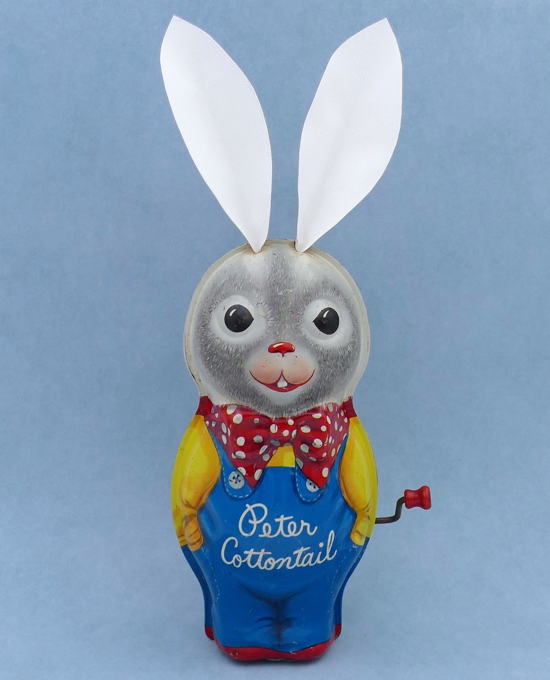 Vintage 1950's Winding Handle Musical Peter Cottontail Tin