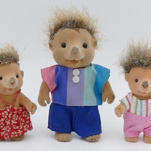 1980&#39;s Vintage Forest Families Hedgehog Dad Boy Girl