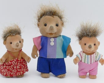 1980's Vintage Forest Families Hedgehog Dad Boy Girl