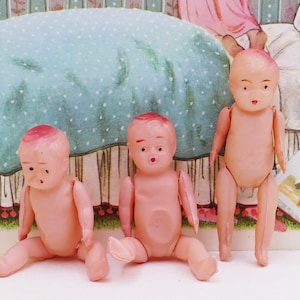 Vintage 1950&#39;s Celluloid Doll Figurines