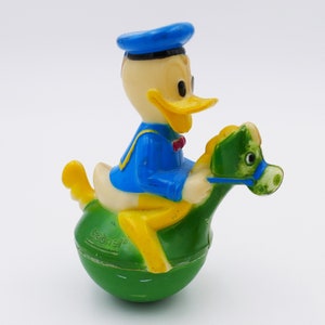 Vintage 1972 Collectable Donald Duck Wobble Roly Poly Toy Figurine Gabriel