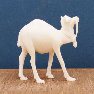 Vintage Miniature Carved Bone Dromedary Camel Figurine Ornament