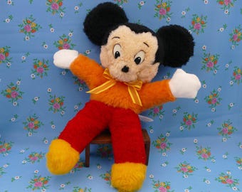 Vintage 1960s Walt Disney Mickey Mouse Character Plush Soft Toy