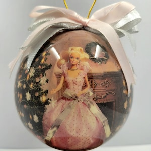 1998 Barbie Decoupage Christmas Ornament Original Box