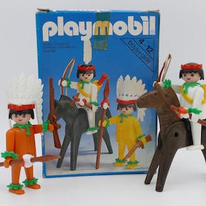 1976 Playmobil System Art Nr 3580 Indian Brave Horse Figurines Geobra West Germany