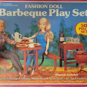 1985 Fashion Doll Barbeque Play Set Fashion Doll Accessories Arco Industries Original Box
