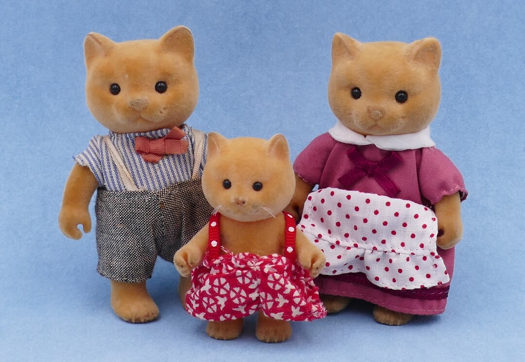 1980's Forest Families CAT Family Dad Mom Girl MC Toy 1980's Forest Families CAT Family Dad Mom Girl MC Toy