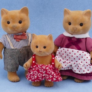 1980&#39;s Forest Families CAT Family Dad Mom Girl MC Toy Vintage