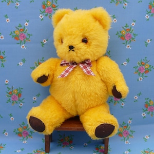 Vintage 1970&#39;s Jointed Plush Teddy Bear Soft Toy