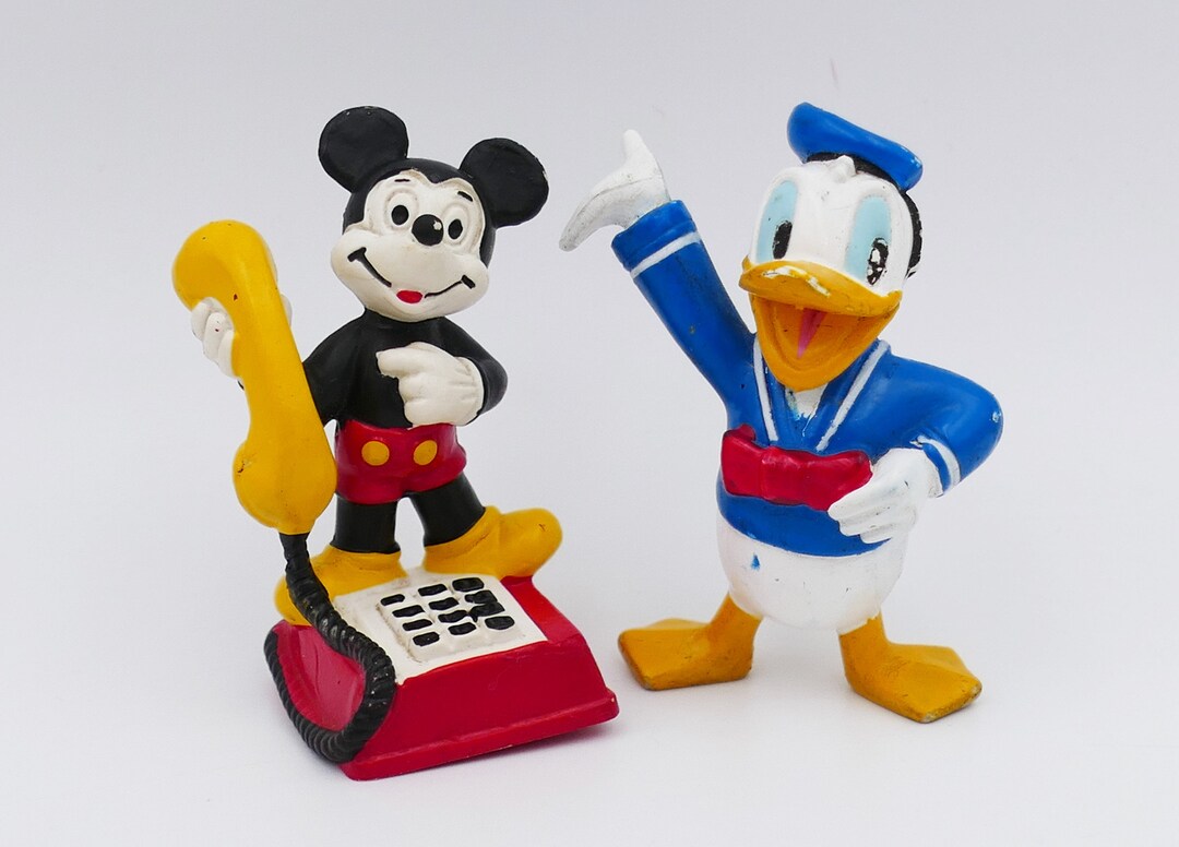 Vintage 1981 Walt Disney PVC Figurines Mickey Mouse Donald Duck Etsy