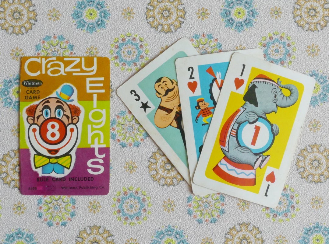 1951 Vintage Crazy Eights Card Game Complete Original Box Etsy