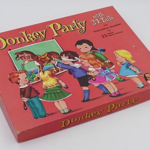 Vintage Pin the Tail on the Donkey Party Game Original Box
