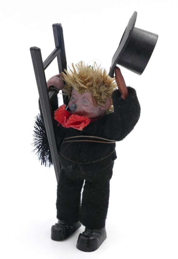 Vintage 1950's Peter-figuren Chimney Sweep Hedgehog Figurine