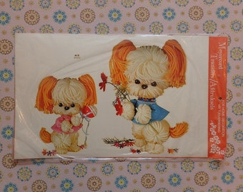 Vintage Meyercord Decal Transfer 'Two Woolly Puppies'