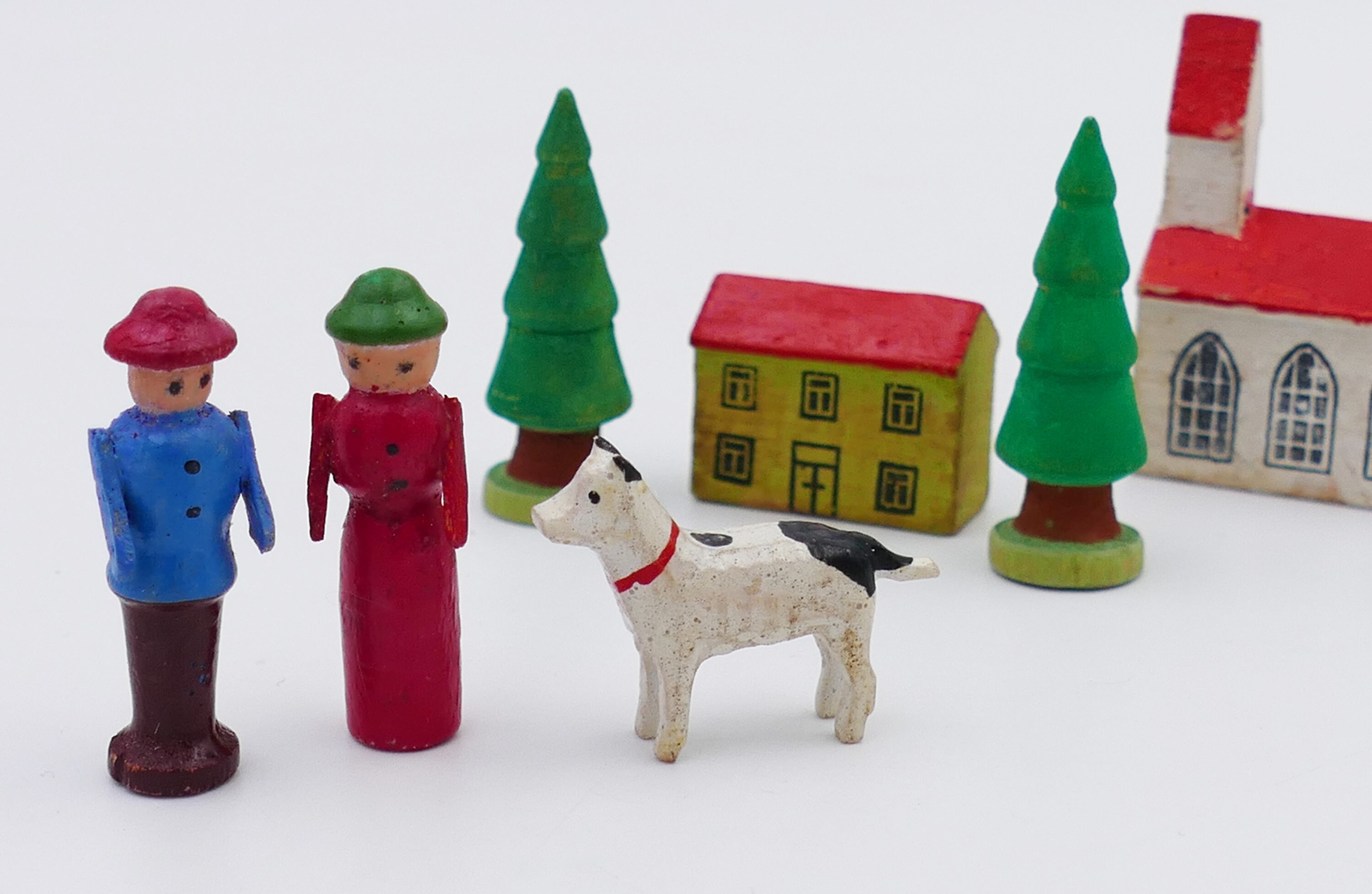 Boîte Erzgebirge Ancienne – Ferme Et Animaux En Bois (Allemagne, XIXème, Miniature)