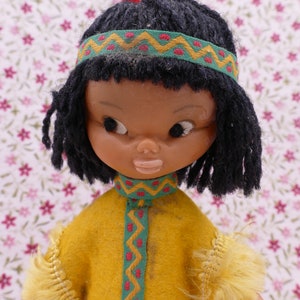 Vintage 1960&#39;s Rubber American Indian Doll