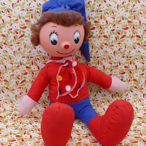 1970&#39;s Vintage Large Enid Blyton Toyland Noddy Rubber Head Soft Toy Doll