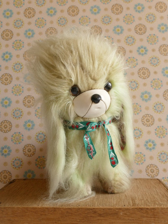 vintage bandai long haired dog plush Pink Japan rare | eBay