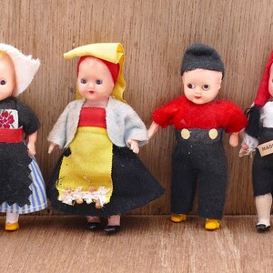 Lot of Vintage Miniature Sleepy Eye Folk Art Dolls