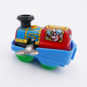 Tin Litho 1960&#39;s Wind-up Toy Locomotive Train Japan