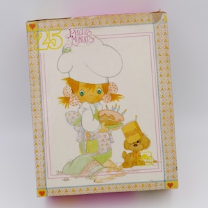 Vintage 1989 Precious Moments &#39;Little Cook&#39; 25 Piece Board Jigsaw Puzzle Original Box