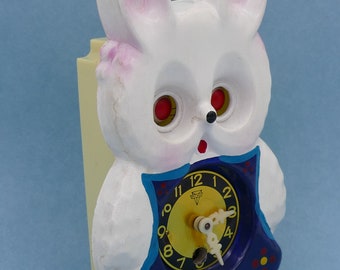 Vintage 1960's Mi-ken Wind-up Moving Eyes Pendulum Bunny Clock - Etsy