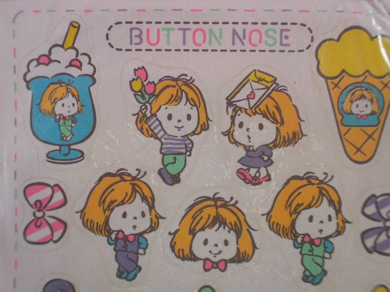 1977 Vintage Sanrio/Kawaii 'Button Nose' Stickers 可愛い | Etsy